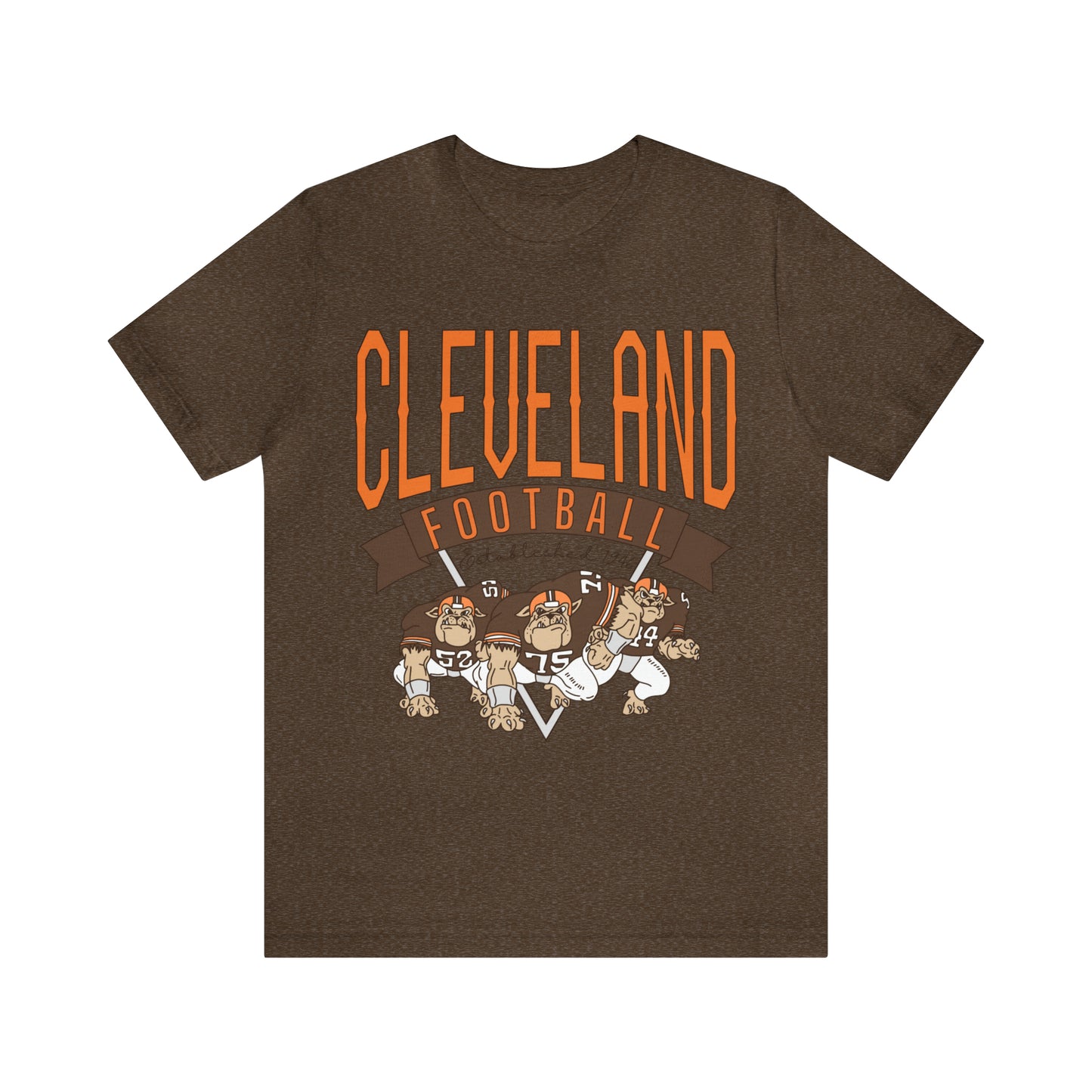 Cleveland Browns T-Shirt - Throwback Browns Dawg Pound Short Sleeve Tee  - Men's & Women's Oversized Unisex Soft Tee Apparel - Design 1