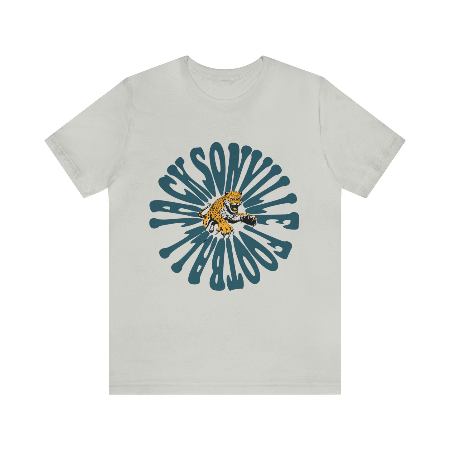 Jacksonville Jaguars Short Sleeve T-Shirt - Hippy Retro NL Football Oversized Tee - Vintage Men's & Women's T-Shirt - Design 2
