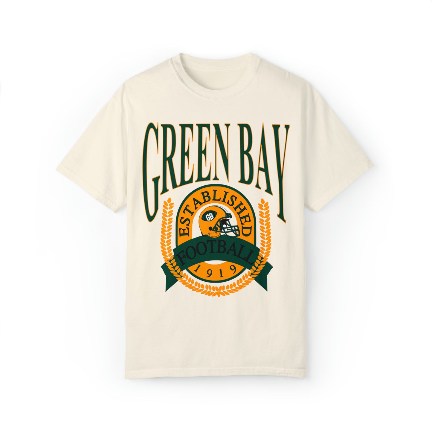 Comfort Colors Throwback Green Bay Packers Football Short Sleeve T-Shirt - Vintage Retro Tee - Men's Women's - Design 1