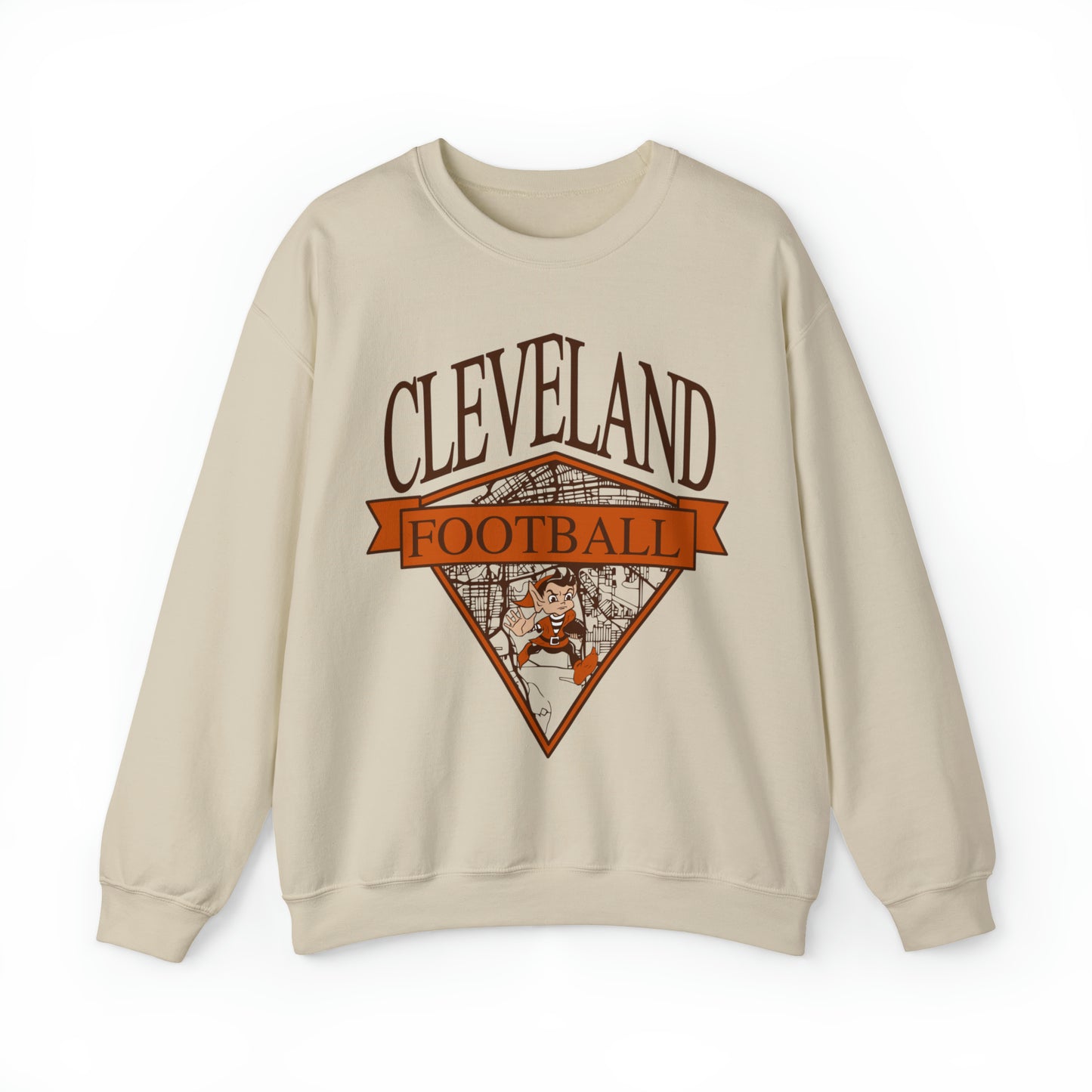 Vintage Cleveland Browns Sweatshirt - 90's NFL Football Map of Cleveland Browns Crewneck - NFL Football Sweatshirt