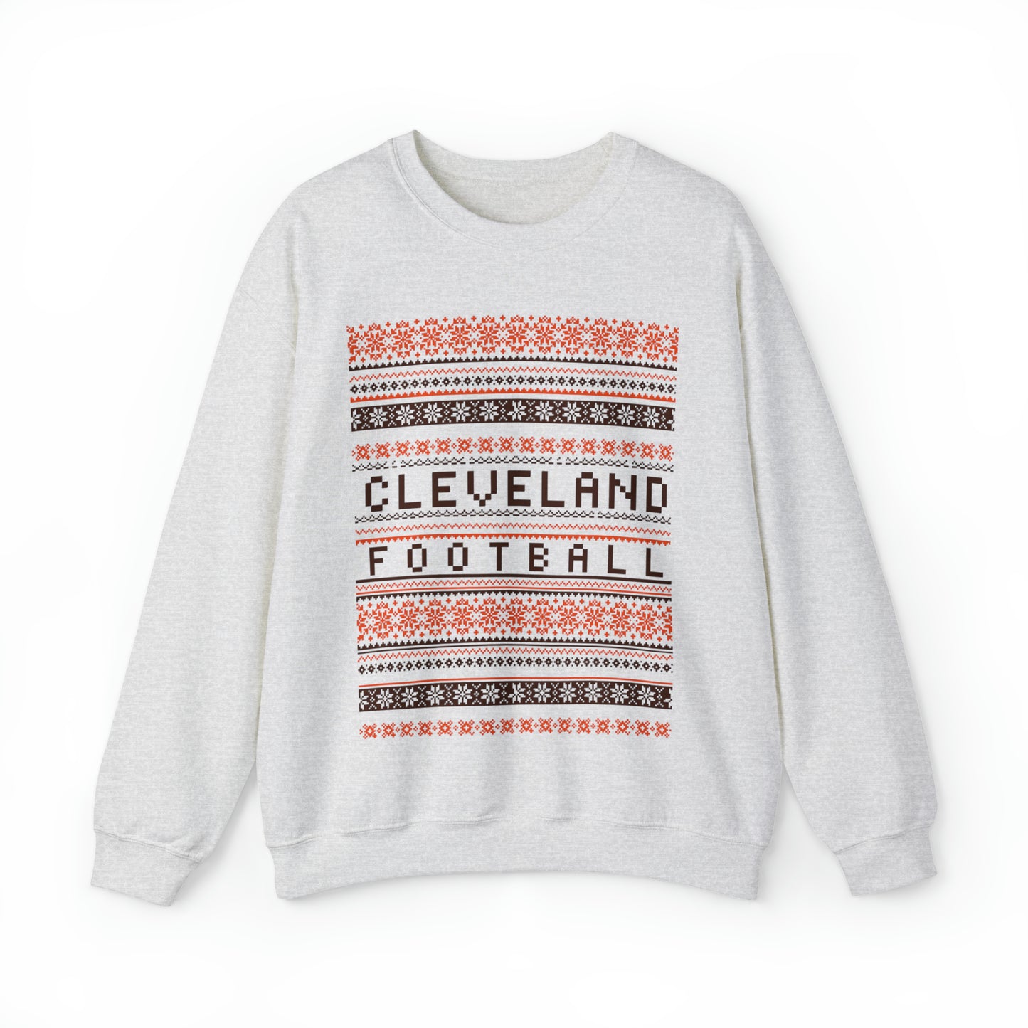 Cleveland Browns Christmas Sweater Crewneck Sweatshirt - Vintage Browns Holiday Hoodie - Men's and Women's Holiday Game Apparel