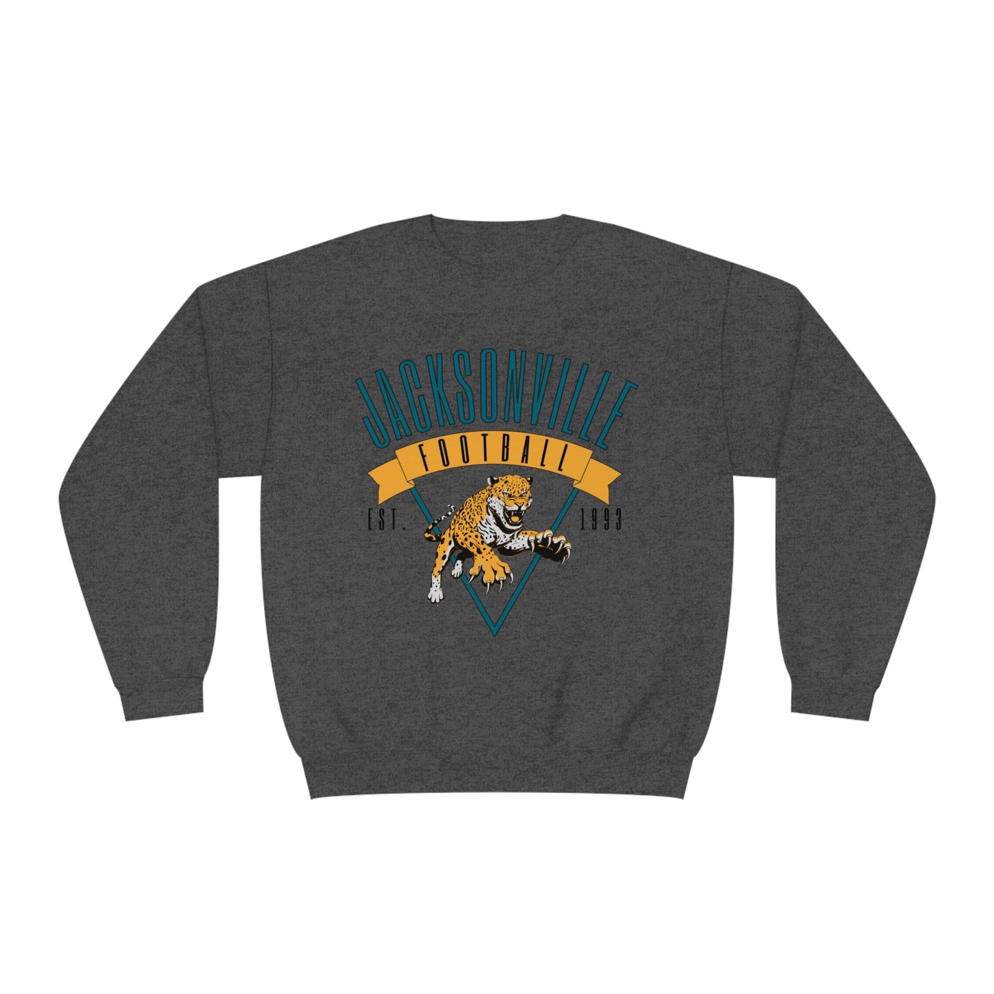 Vintage Jacksonville Jaguars Crewneck Sweatshirt - Retro Football Short Sleeve Oversized Men's & Women's - Design 