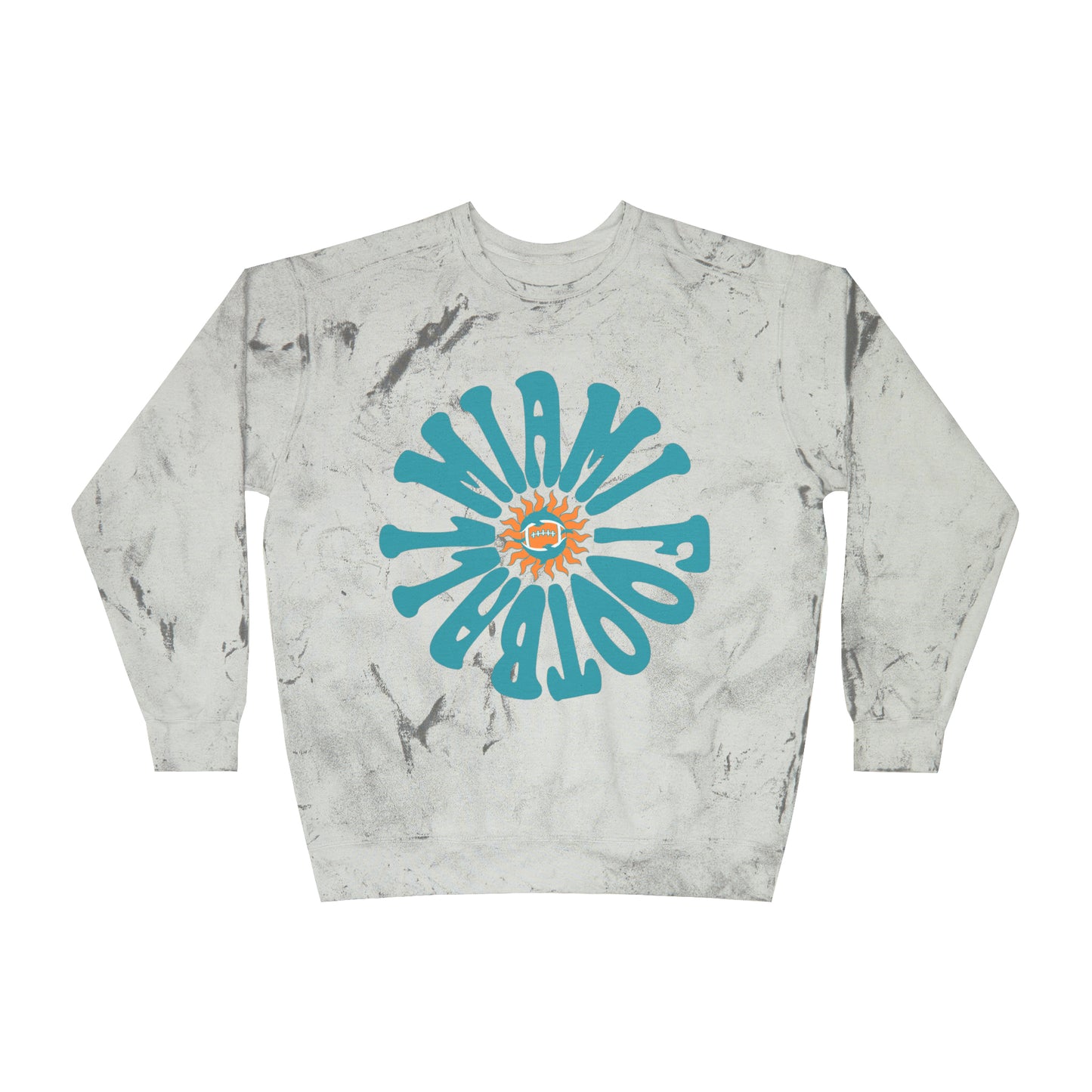 Tie Dye Hippy Retro Miami Dolphins Sweatshirt - Vintage Unisex Football Crewneck - Men's Women's Unisex Apparel - Design 2