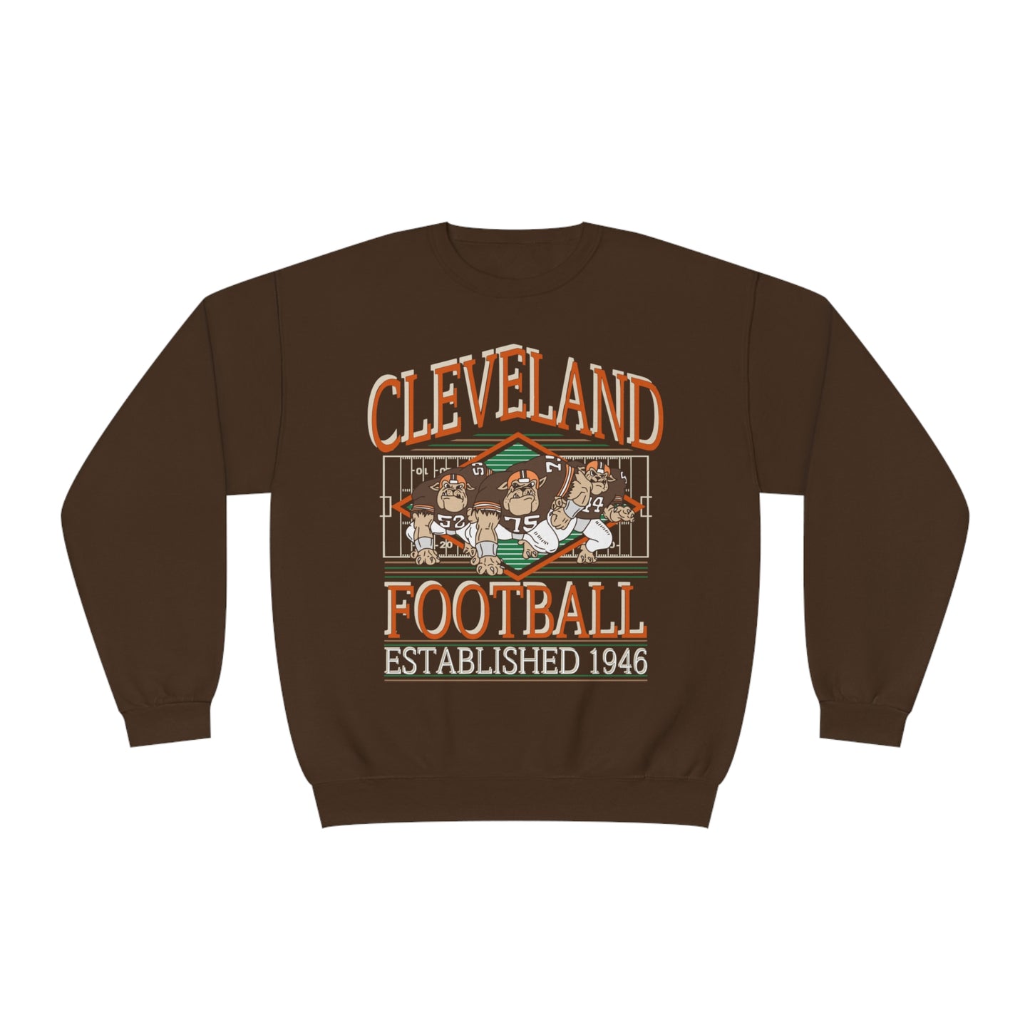 Vintage Cleveland Browns Crewneck Sweatshirt - Retro Browns NFL Football Hoodie - Men's & Women's Sweatshirt - Throwback 70's, 80's, 90's Style - Design 4