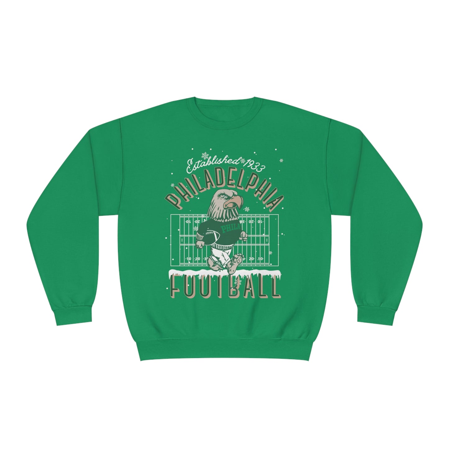Vintage Philadelphia Eagles Christmas Crewneck Sweatshirt - Winter Holiday NFL Football Mascot Sweatshirt - Men's & Women's Oversized Hoodie