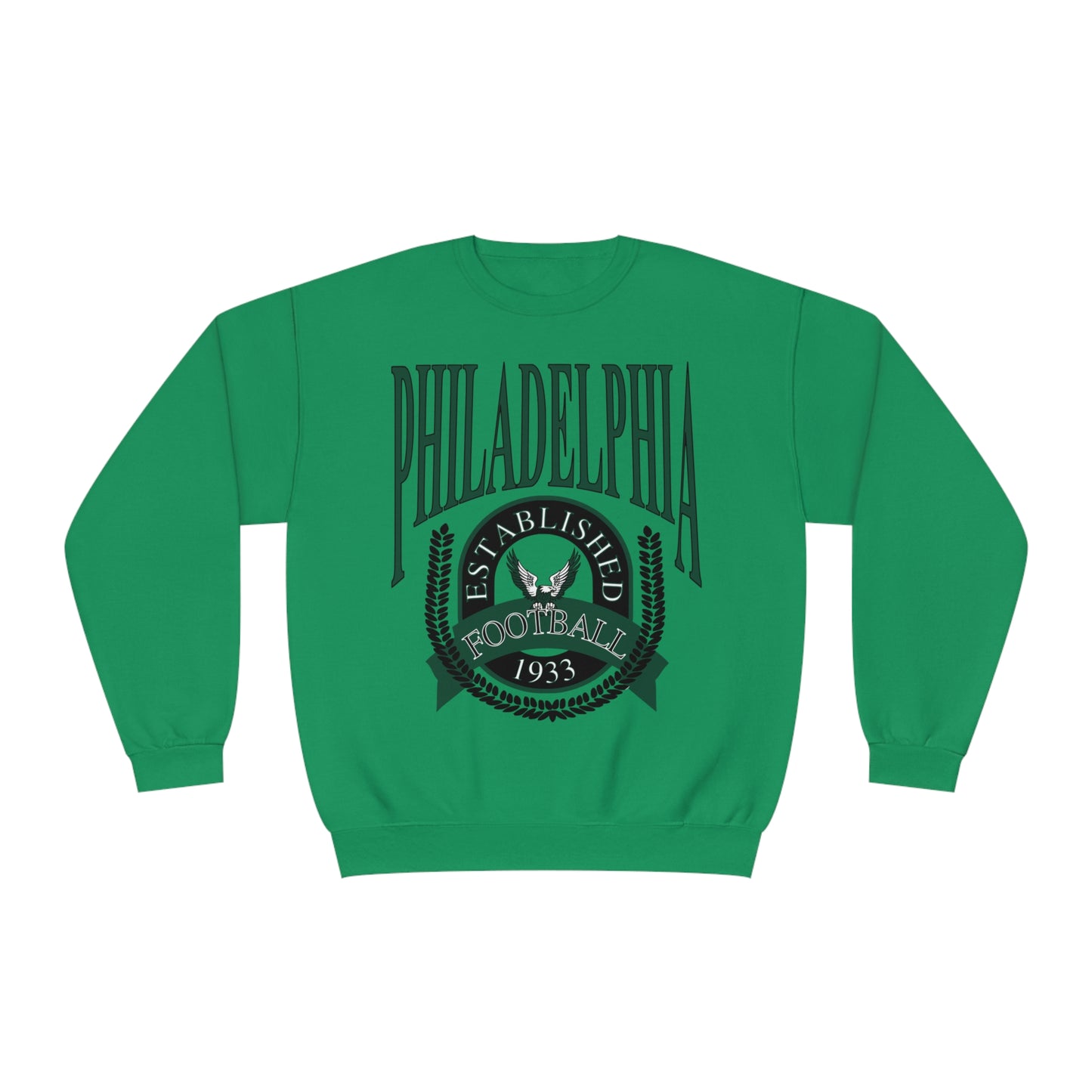 Green Throwback Philadelphia Eagles Crewneck - Vintage Unisex Football Sweatshirt - Men's & Women's 90's Oversized Hoodie - Design 1