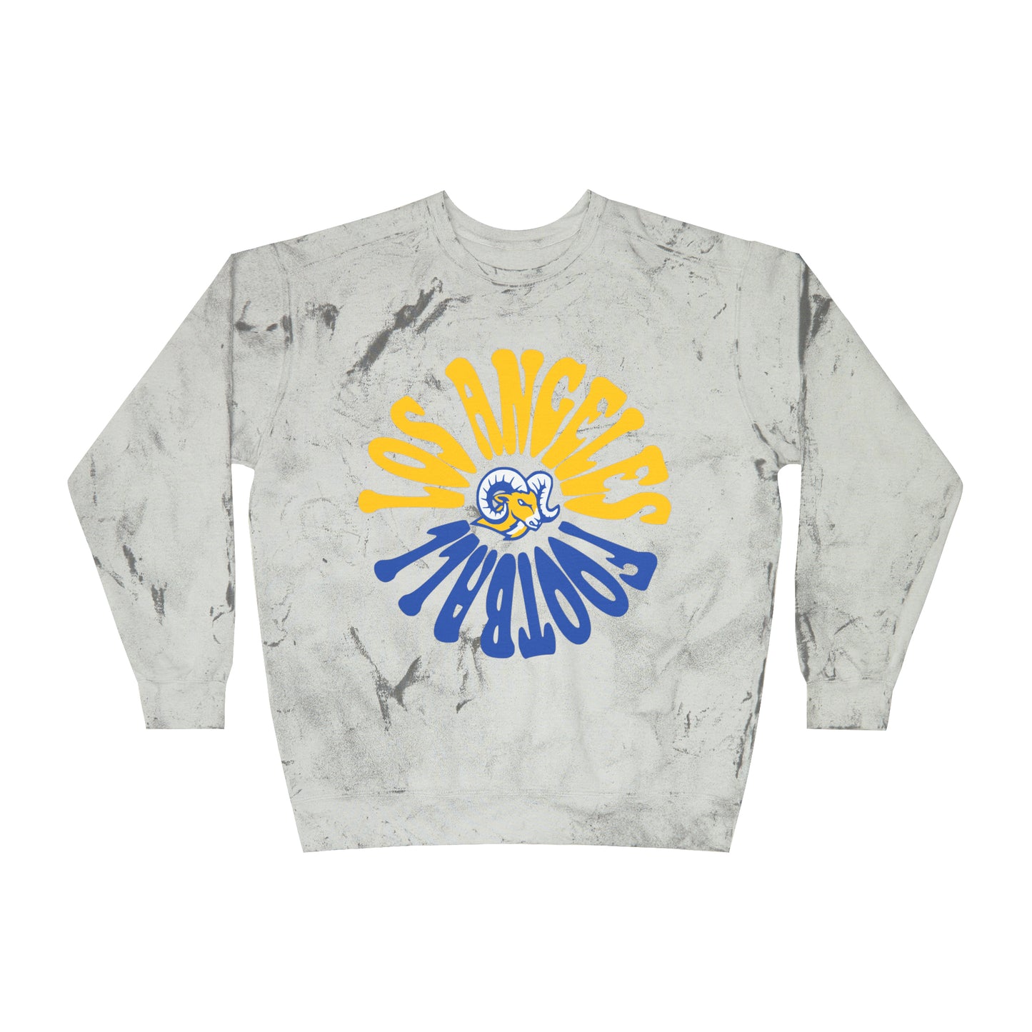 Tie Dye Los Angeles Rams Crewneck Sweatshirt - Vintage California Football Sheep Style Apparel - Men's & Women's - Design 2