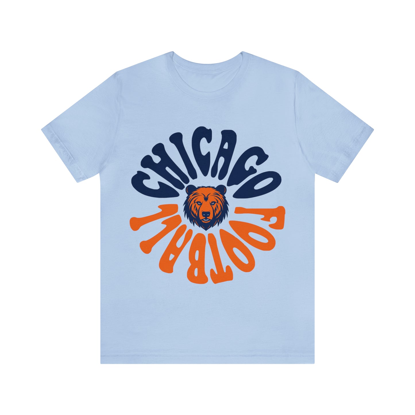Chicago Bears Football Short Sleeve T-Shirt - Hippy Retro Men's & Women's Oversized Tee - Design 2