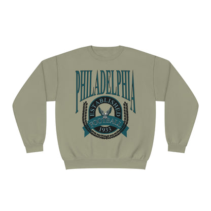 Teal Retro Throwback Philadelphia Eagles Crewneck - Retro Unisex Football Sweatshirt - Men's & Women's 90's Oversized Hoodie - Design 1