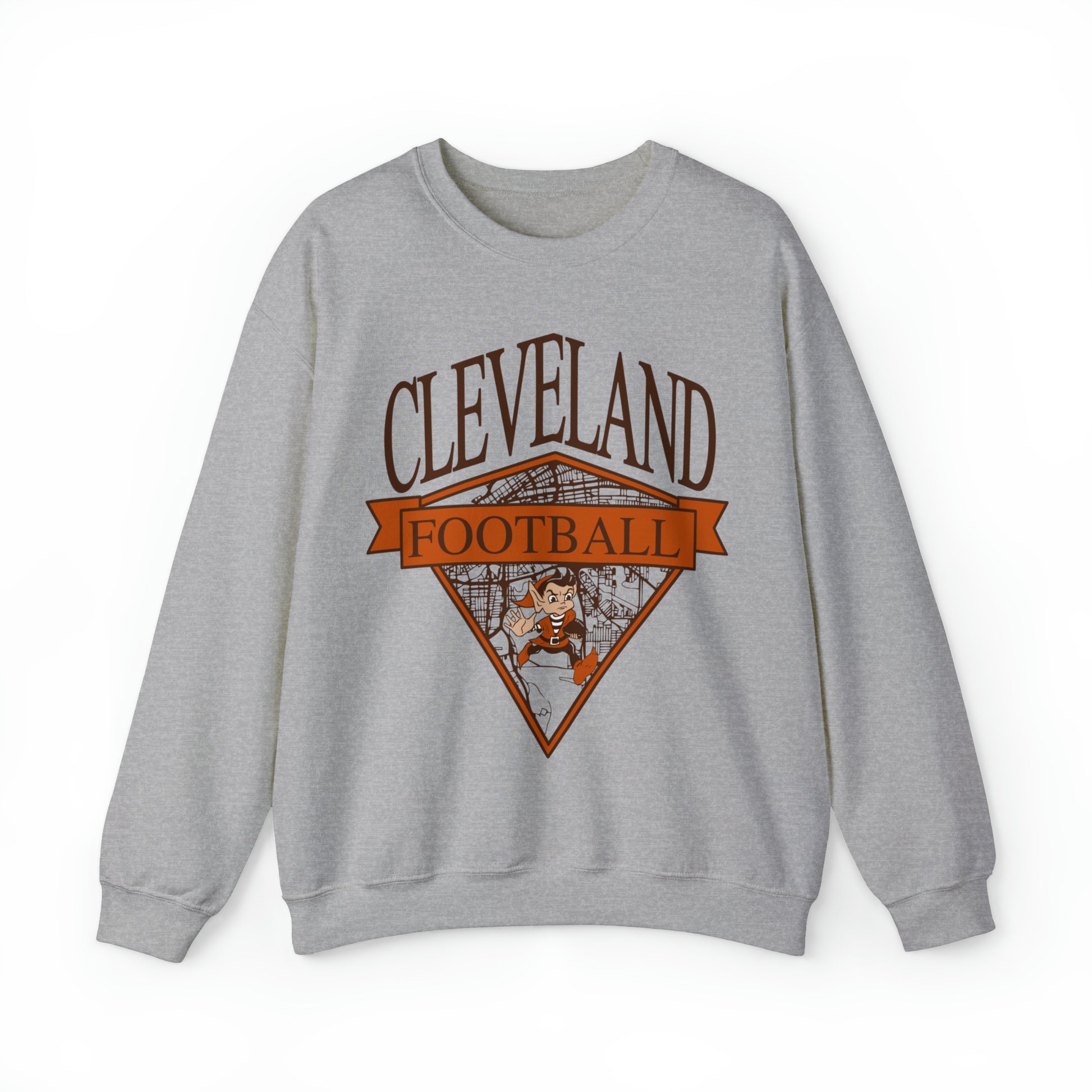 Vintage Cleveland Browns Sweatshirt - 90's NFL Football Map of Cleveland Browns Crewneck - NFL Football Sweatshirt