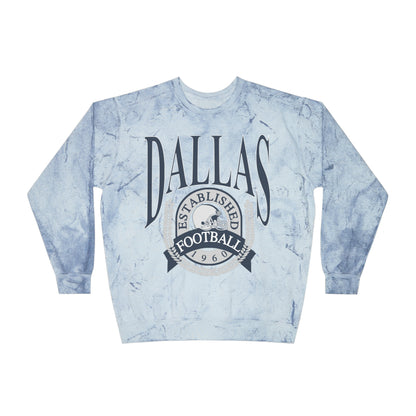 Comfort Colors - Tye Dye Dallas Cowboys Football Crewneck - Mineral Wash NFL - Color Blast Sweatshirt - Design 1