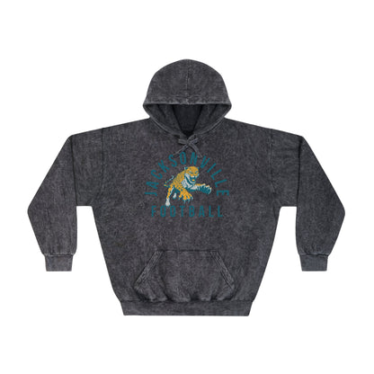 Jacksonville Jaguars Mineral Wash Hoodie - NFL Football Oversized Tie Dye Hooded Sweatshirt - Design 3