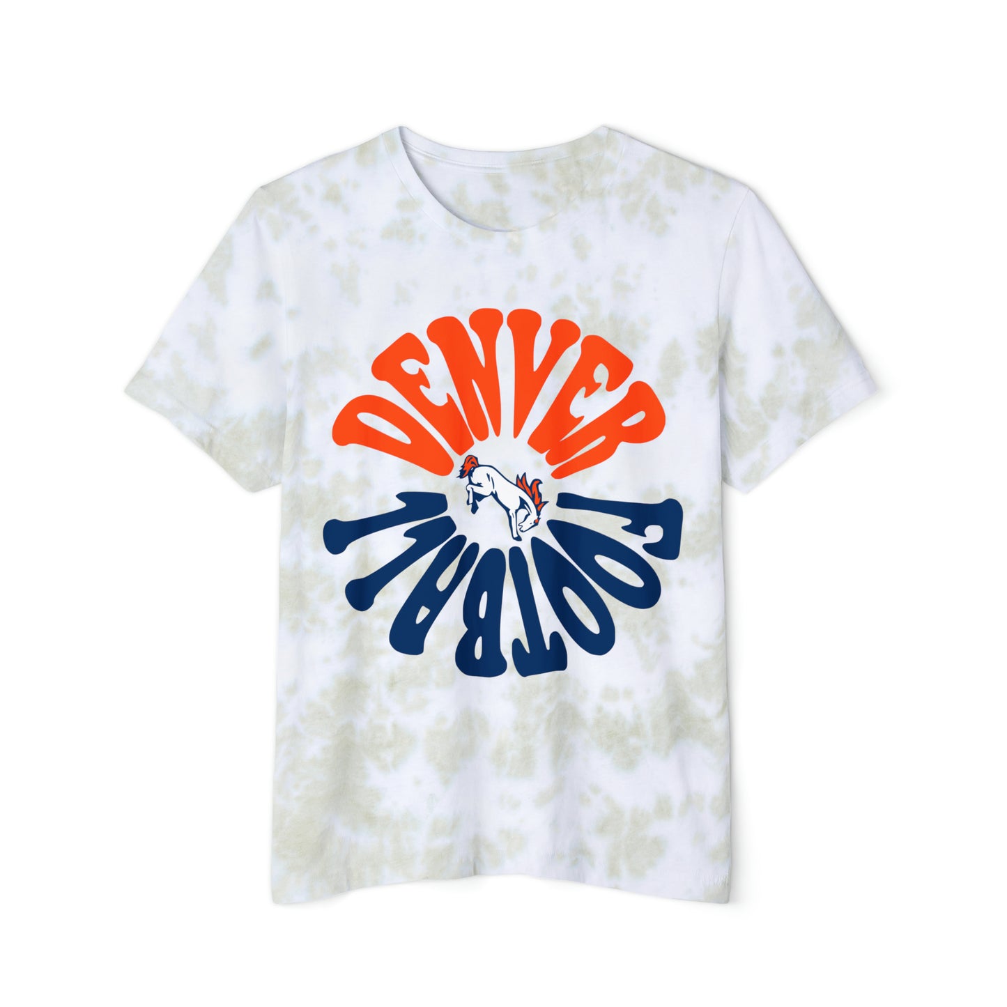 Tie Dye Retro Denver Broncos Tee - Vintage Colorado Football Short Sleeve T-Shirt - Men's & Women's - Design 2