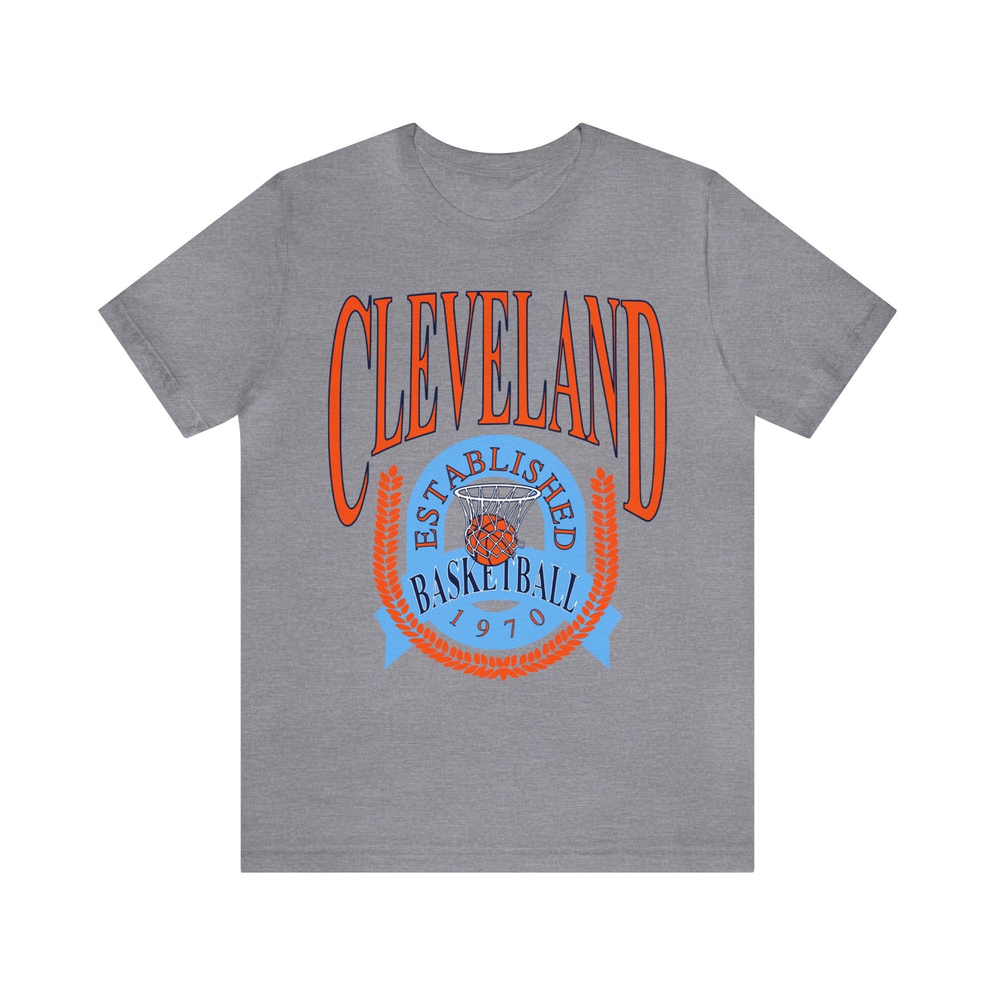 Vintage Cleveland Cavaliers Basketball T-Shirt Blue & Orange - NBA Basketball Unisex Short Sleeve Tee