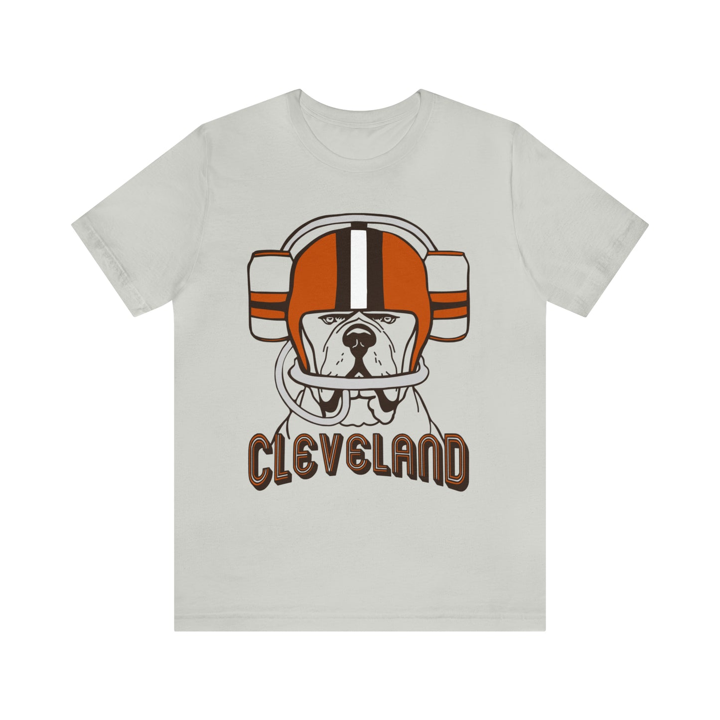 Cleveland Browns Beer Helmet Dog T-Shirt - Vintage Cleveland Browns Short Sleeve Tee - Men's Women's Apparel Tee - Design 7