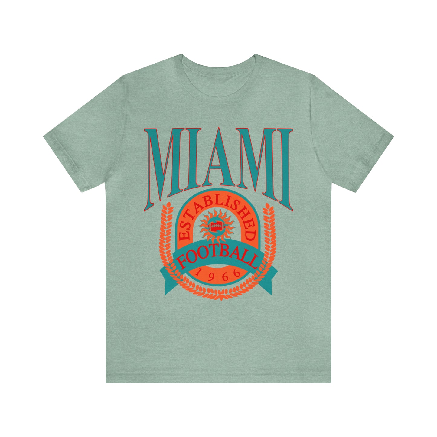 Vintage Miami Dolphins Football Tee  - Vintage Style Football Crewneck - Men's & Women's Football Apparel - Design 1