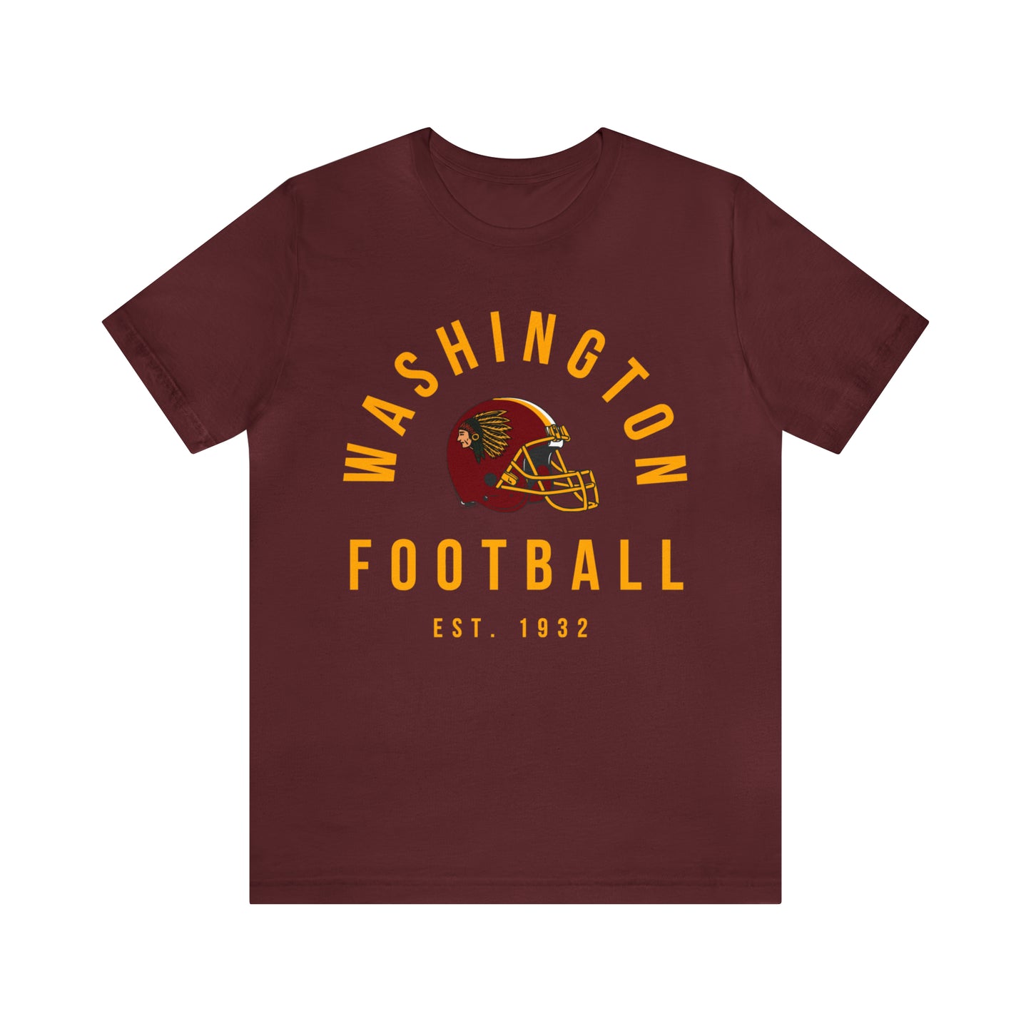 Throwback Washington Redskins Short Sleeve T-Shirt - Vintage Football Tee - Retro Commanders 70's, 80's, 90's - Design 2