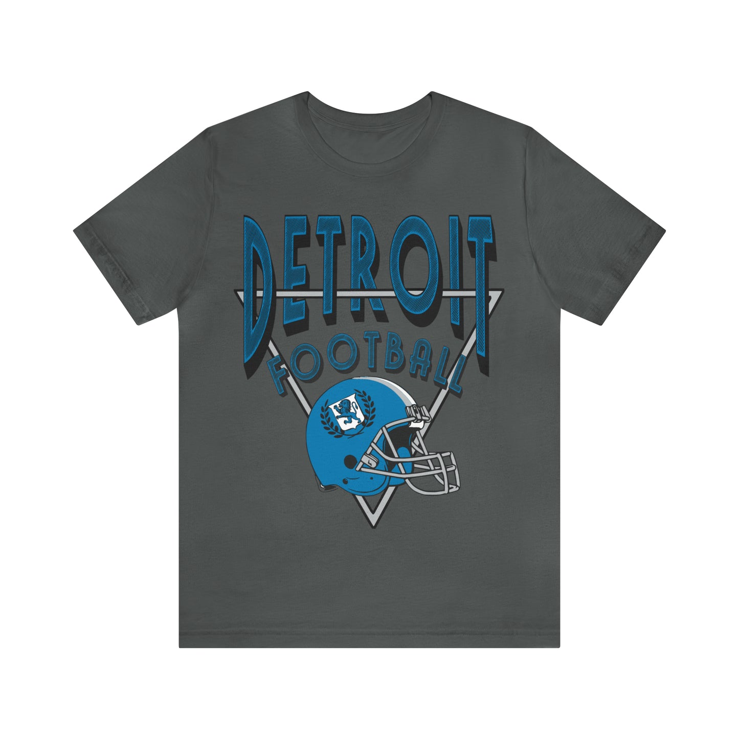Vintage Style Detroit Football Short Sleeve T-Shirt - Men's & Women's Retro Oversized Tee - Design 1