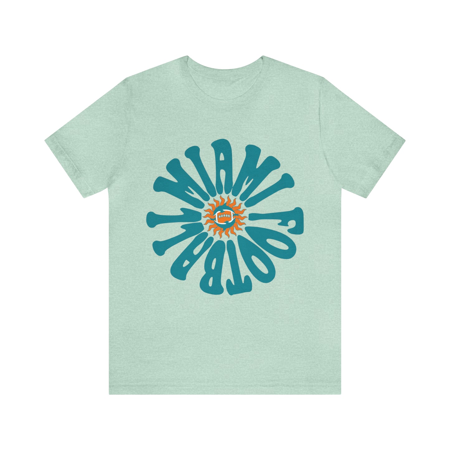 Retro Miami Dolphins Football Tee - Vintage Style Football Crewneck - Men's & Women's Football Apparel - Design 2