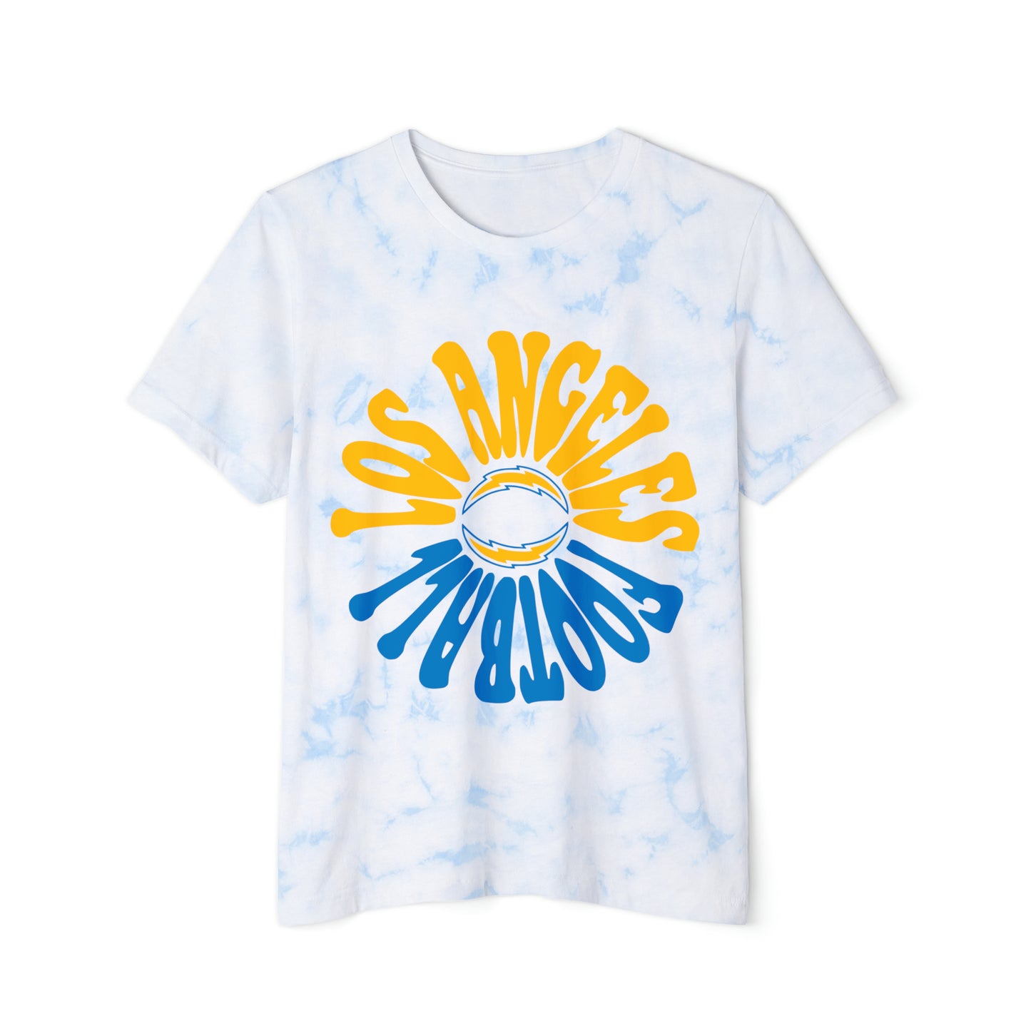 Tie Dye Retro Los Angeles Chargers T-Shirt - Vintage Football L.A. Short Sleeve Tee Oversized Style Apparel - Design 2