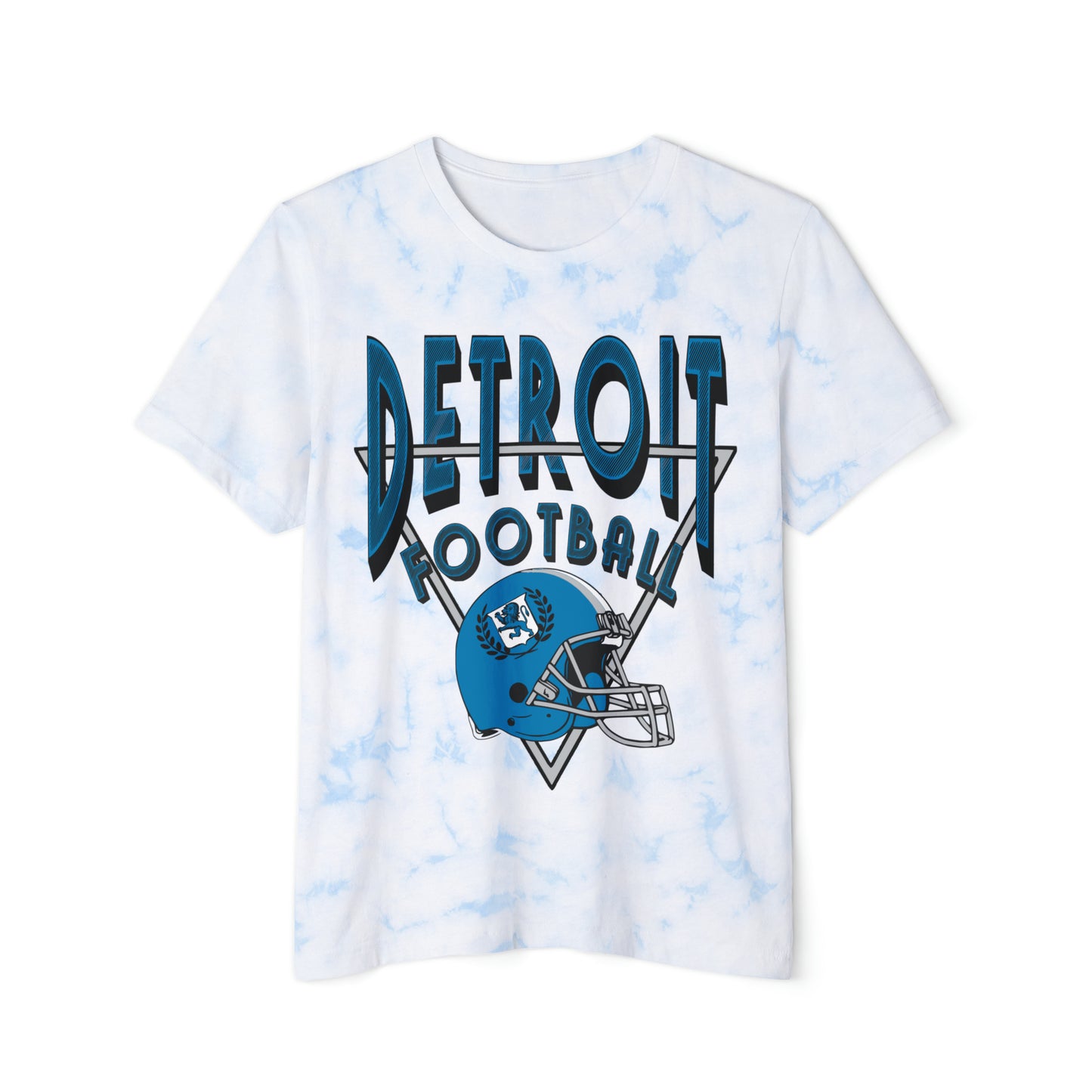 Tie Dye Vintage Style Detroit Football Short Sleeve T-Shirt - Men's & Women's Oversized Tee - Design 1