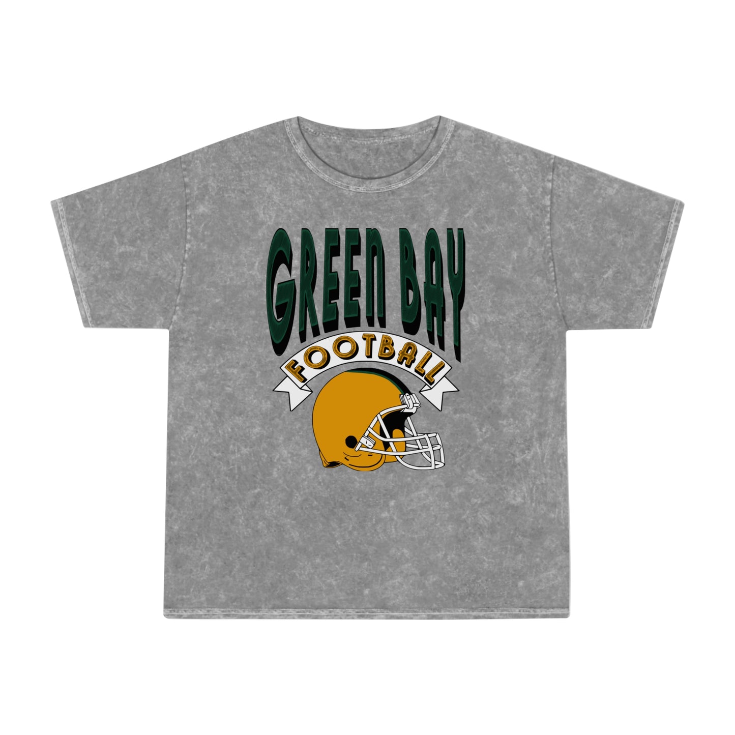 Mineral Wash 90's Green Bay Packers Football Short Sleeve T-Shirt - Vintage Mineral Wash Retro Tee - Design 3