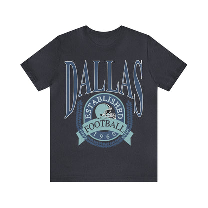 Throwback Dallas Cowboys Football Tee - Vintage Football T-Shirt - Short Sleeve Oversized Men's & Women's Unisex Apparel - Design 1
