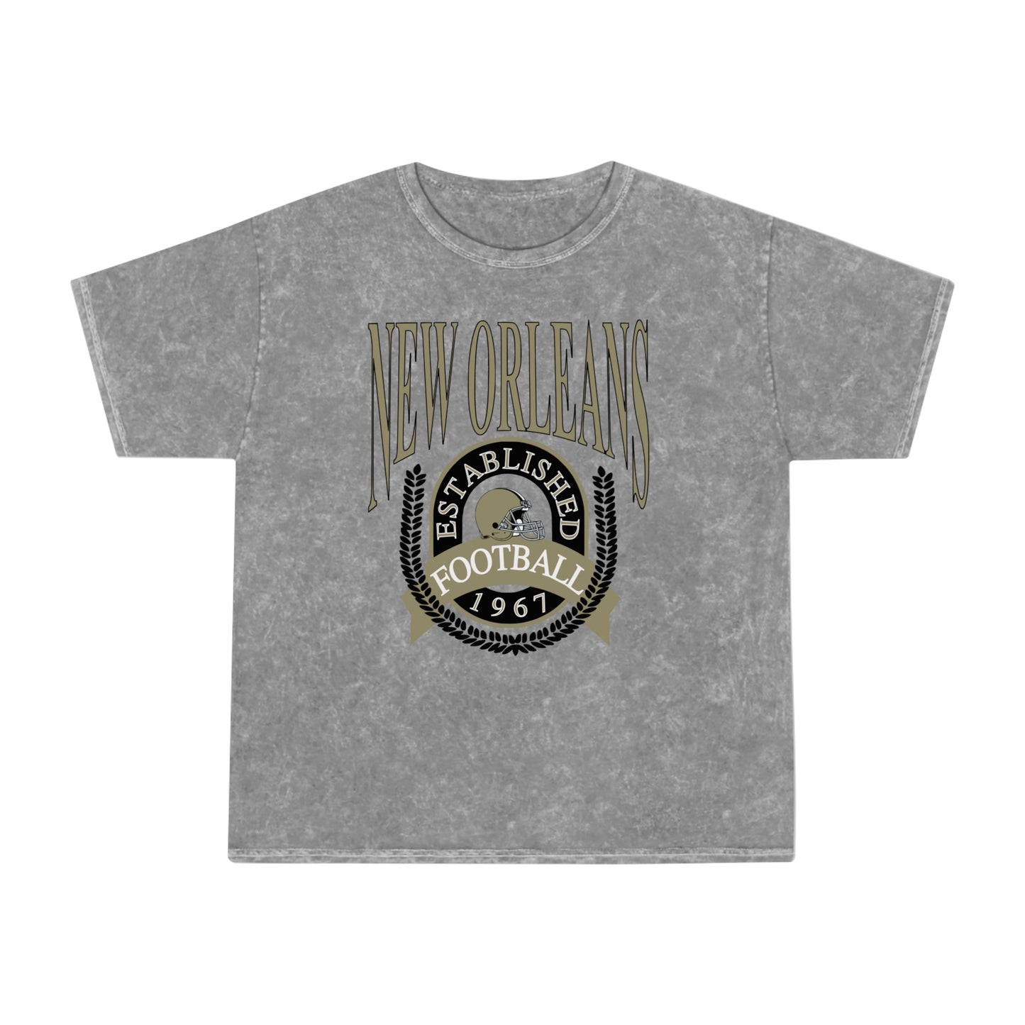 Mineral Wash Throwback New Orleans Saints Crewneck - Vintage Style Louisiana Football Sweatshirt - Men's, Women's Design 1