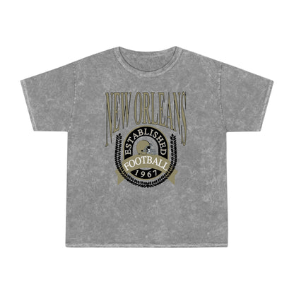Mineral Wash Throwback New Orleans Saints Crewneck - Vintage Style Louisiana Football Sweatshirt - Men's, Women's Design 1