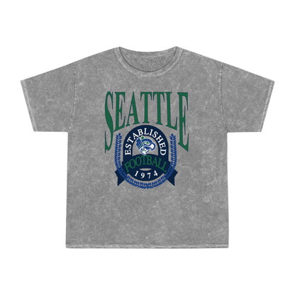Mineral Wash Throwback Vintage Seattle Seahawks Sweatshirt - Retro Style Football Crewneck - Men's & Women's - Design 1
