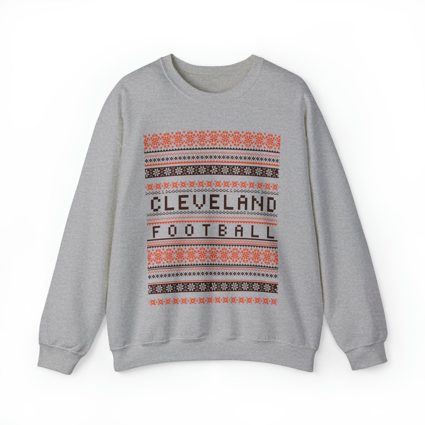 Cleveland Browns Christmas Sweater Crewneck Sweatshirt - Vintage Browns Holiday Hoodie - Men's and Women's Holiday Game Apparel