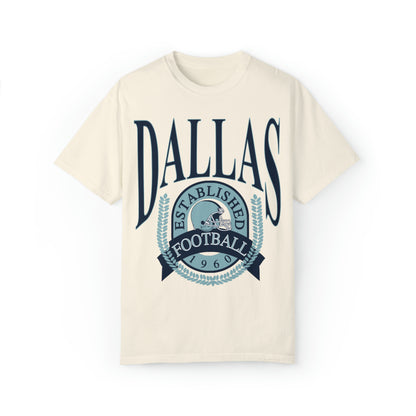 Comfort Colors Throwback Vintage Dallas Cowboys NFL Football Tee - Short Sleeve T-Shirt Unisex Men's Women's Oversized Apparel - Design 1