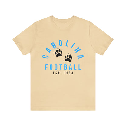Vintage Carolina Panthers T-Shirt - Retro Short Sleeve Tee NFL Football Oversized Apparel - Vintage Men's and Women's - Design 4 Tan Sand Beige
