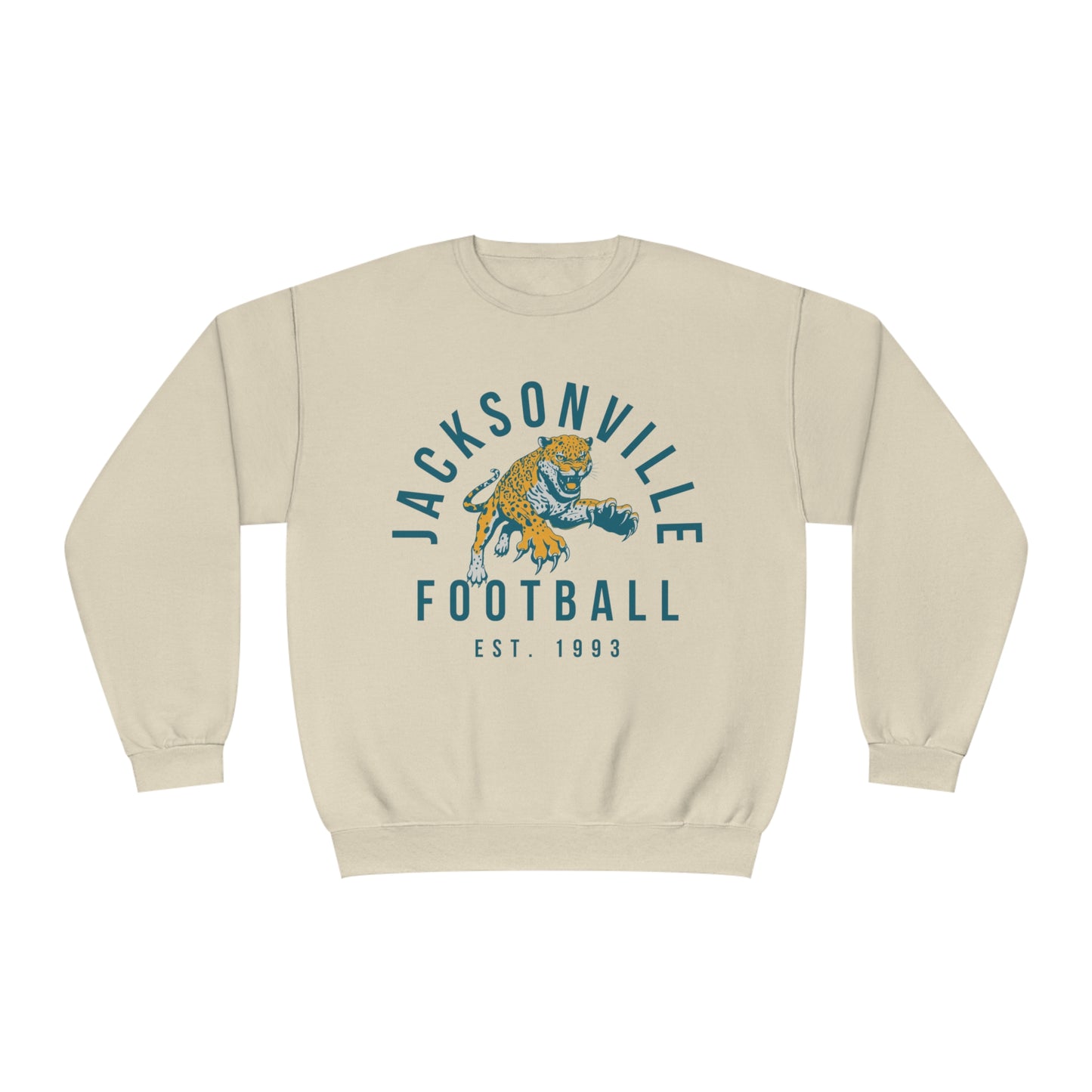 Vintage Jacksonville Jaguars Crewneck Sweatshirt - Retro Football Short Sleeve Oversized Men's & Women's - Design 3