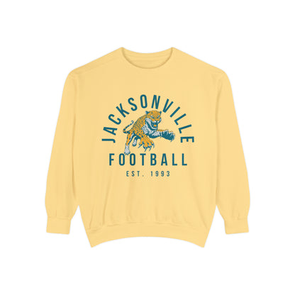 Vintage Jacksonville Jaguars Crewneck Sweatshirt - Comfort Colors Retro Football Short Sleeve Oversized Men's & Women's - Design 3