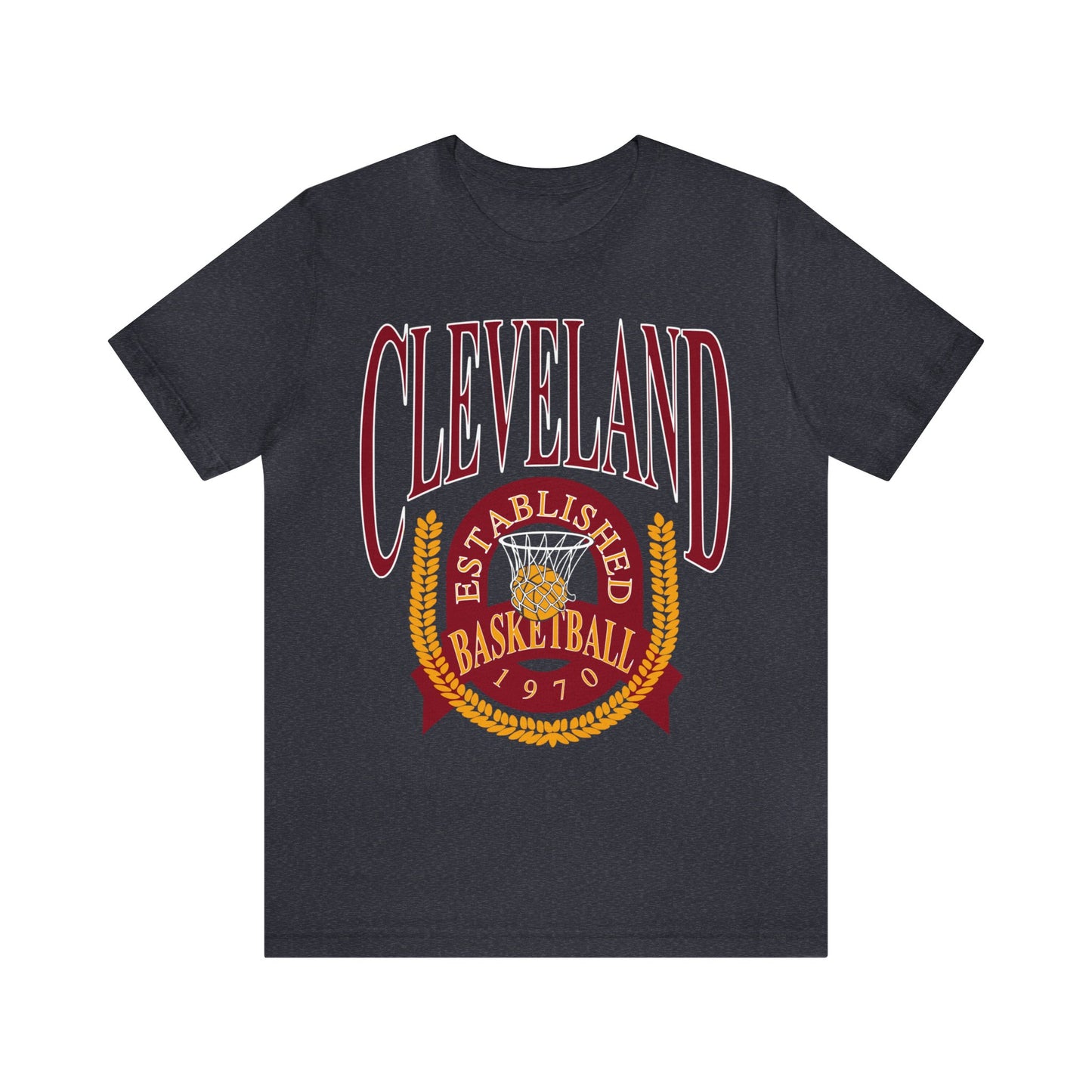 Vintage Cleveland Cavaliers Basketball T-Shirt Wine & Gold - NBA Basketball Unisex Short Sleeve Tee