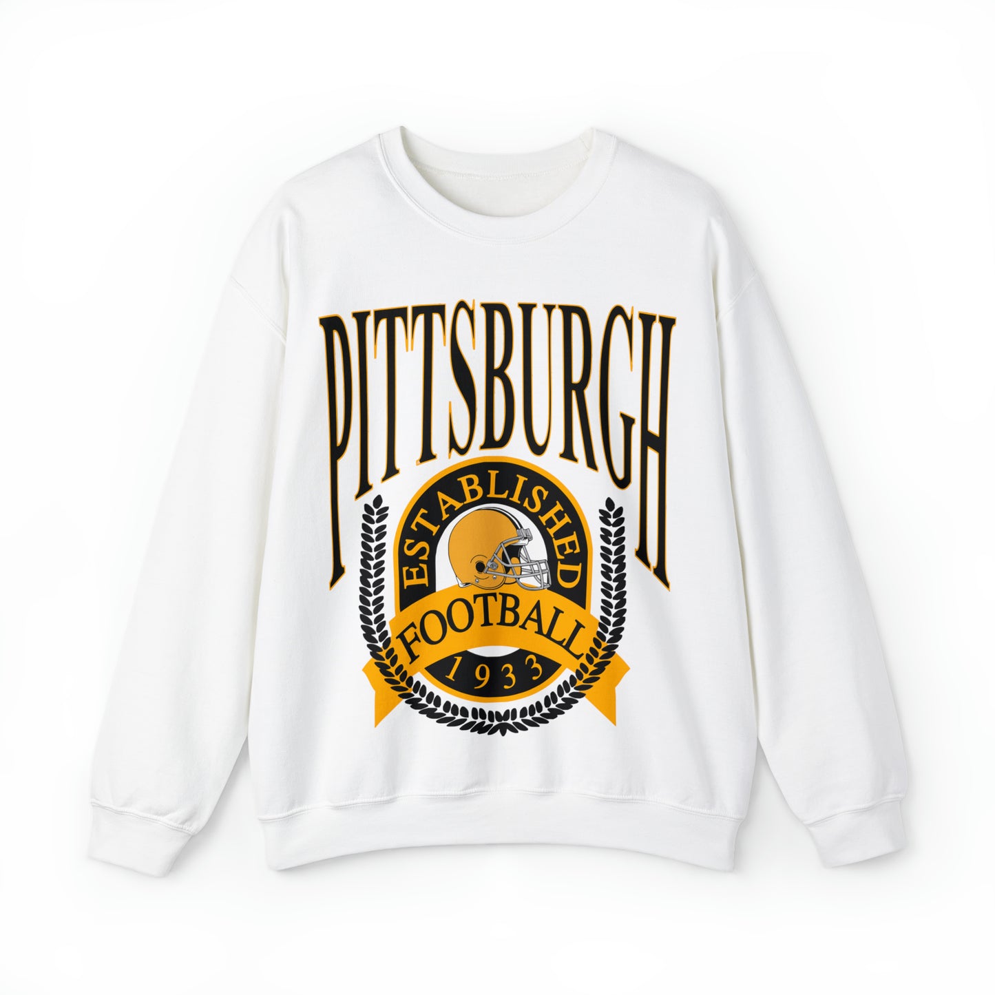 Throwback - Pittsburgh Steelers Crewneck - Vintage Unisex Sweatshirt - Design 1
