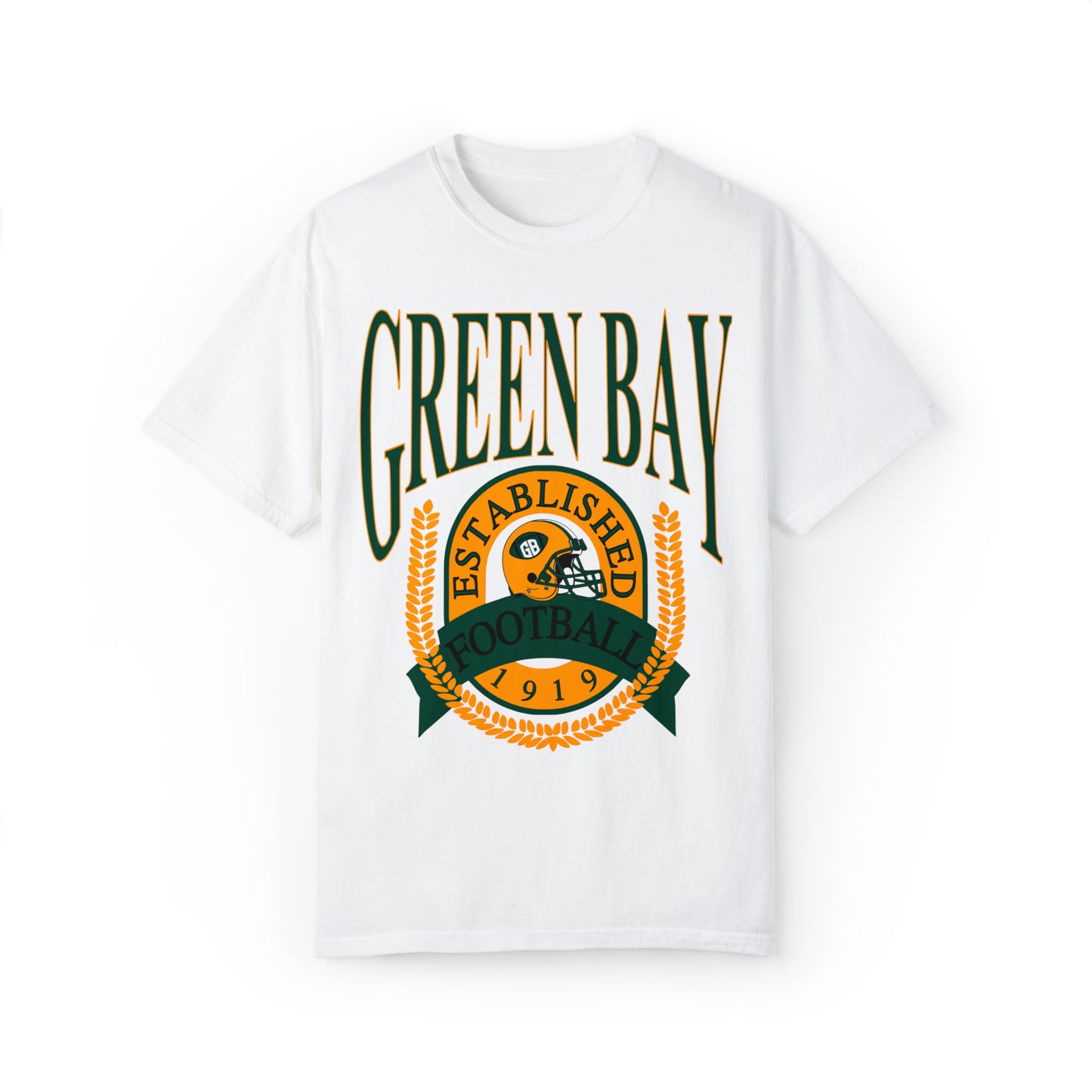 Comfort Colors Throwback Green Bay Packers Football Short Sleeve T-Shirt - Vintage Retro Tee - Men's Women's - Design 1