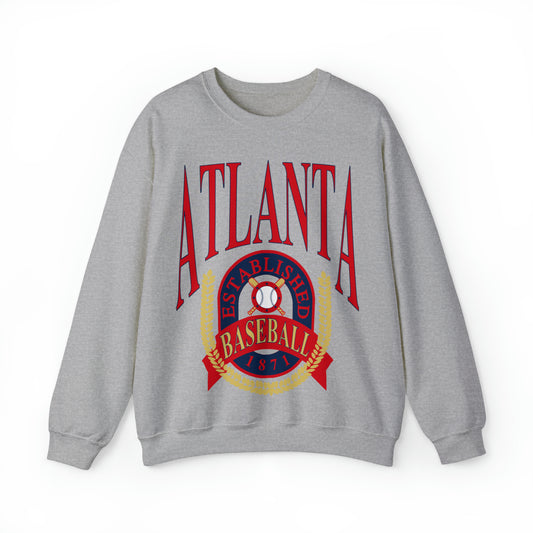 Throwback Atlanta Baseball Sweatshirt - Vintage Style Unisex Crewneck