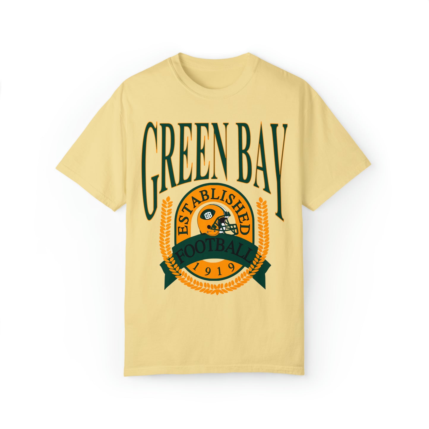 Comfort Colors Throwback Green Bay Packers Football Short Sleeve T-Shirt - Vintage Retro Tee - Men's Women's - Design 1