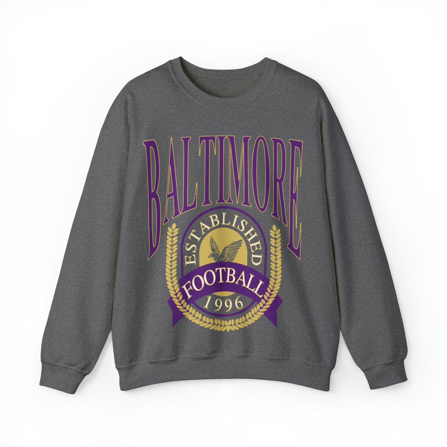 Baltimore Ravens Vintage Crewneck Sweatshirt - Retro NFL Football Hoodie - Men's & Women's Oversized Unisex Sweatshirt - Design 1