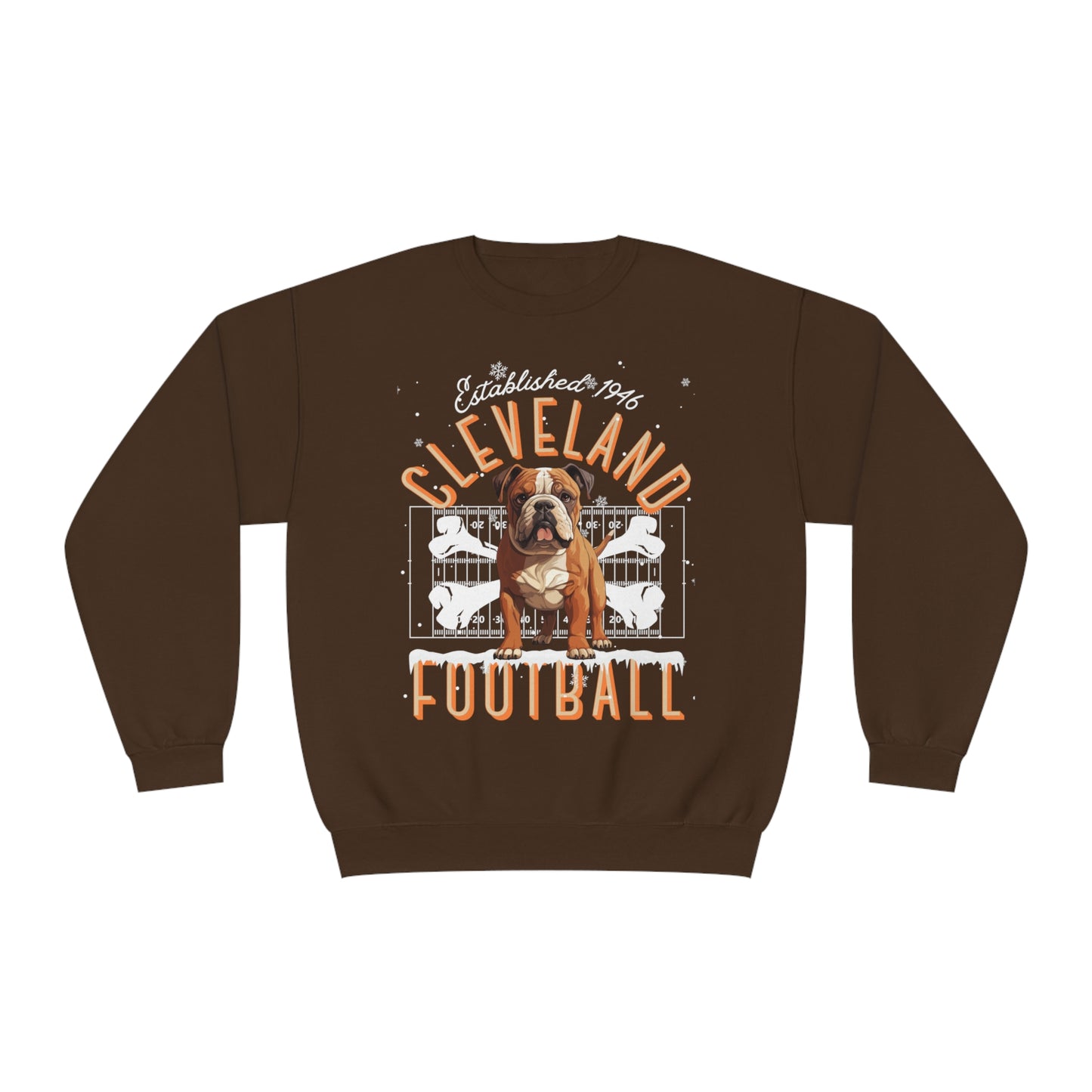 Cleveland Browns Christmas Crewneck Sweatshirt - Vintage Winter Dawg Pound NFL Football Hoodie - Men's & Women's Unisex Sweatshirt