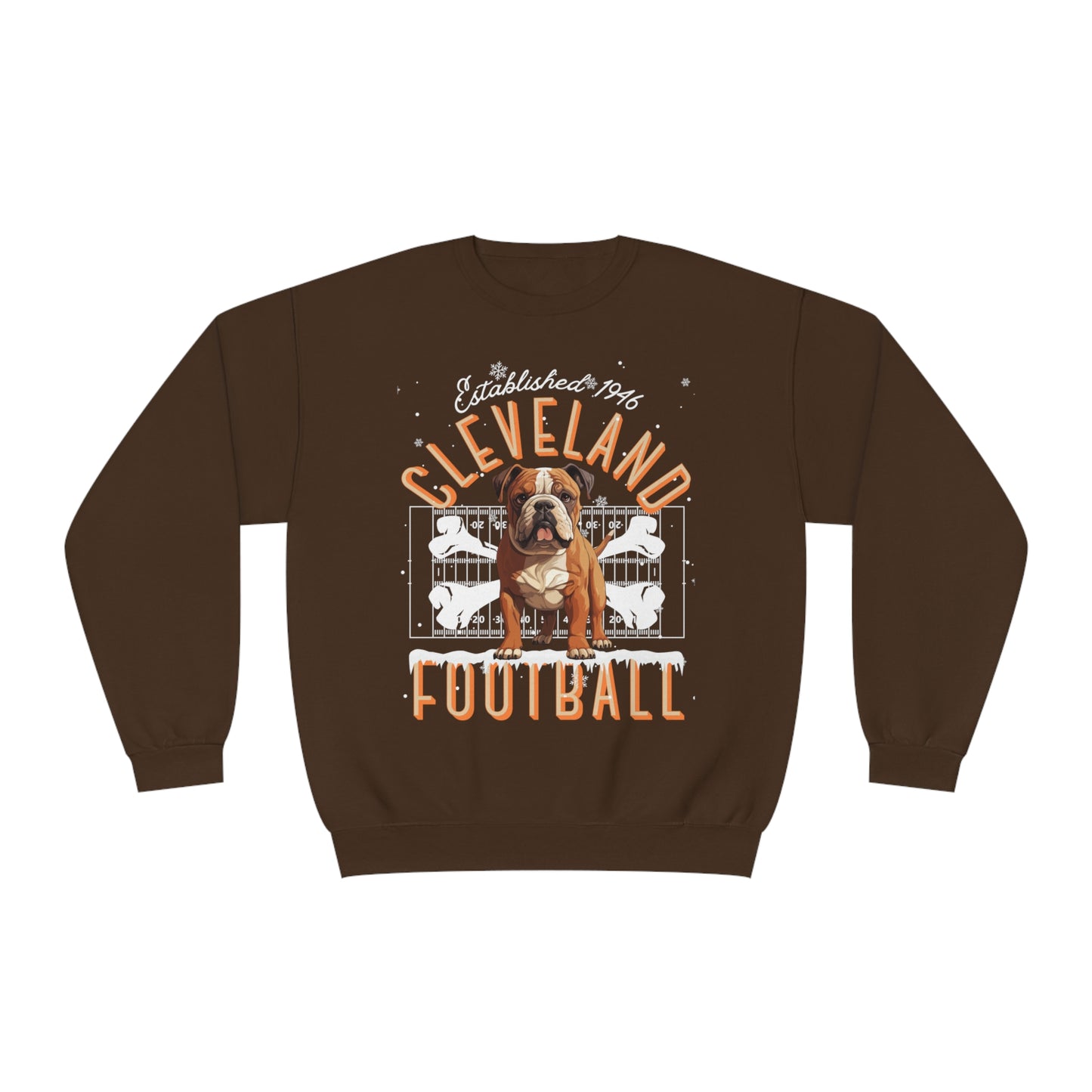 Cleveland Browns Christmas Crewneck Sweatshirt - Vintage Winter Dawg Pound  NFL Football Hoodie - Men's & Women's Unisex Sweatshirt