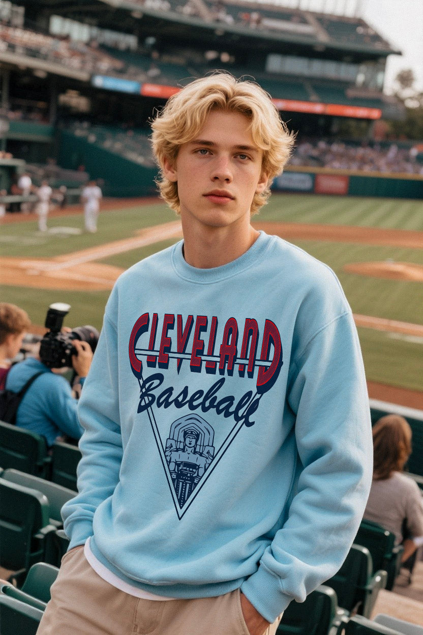 Vintage Cleveland Baseball Crewneck - CLE Indians Unisex Sweatshirt Baseball Apparel