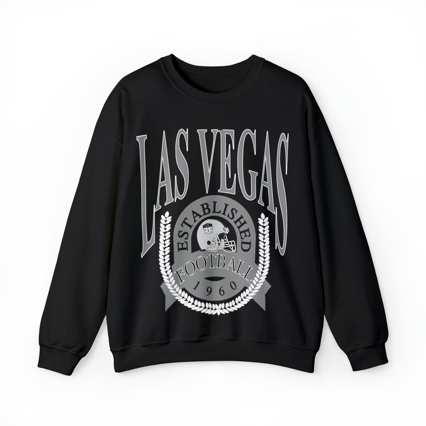 Black Vintage Las Vegas Raiders Football Sweatshirt - Retro Style NFL Unisex Crewneck Hoodie - Design 1