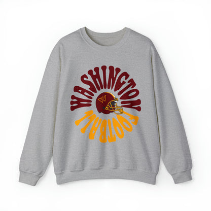 Hippy Style Washington Commanders Football Crewneck - Vintage Football Sweatshirt - Retro Redskins 70's, 80's, 90's - Design 2