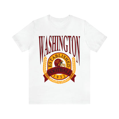 90's Washington Commanders Short Sleeve T-Shirt - Vintage Football Tee - Retro Redskins 70's, 80's, 90's - Design 1