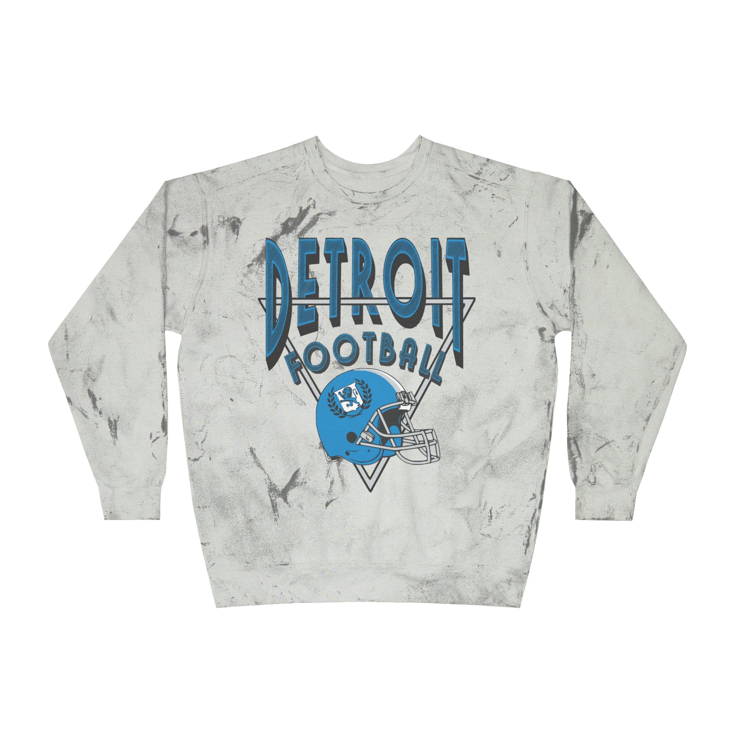 Tie Dye Vintage Style Detroit Football Crewneck Sweatshirt - Mens's & Women's Retro Oversized Apparel - Design 1