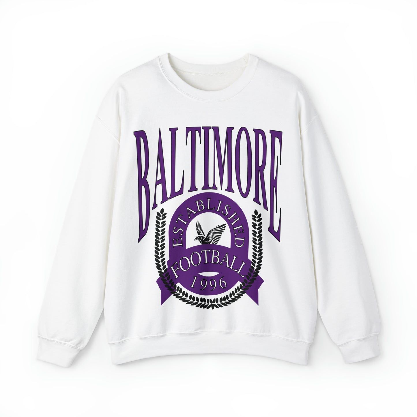 Baltimore Ravens Vintage Crewneck Sweatshirt - Retro NFL Football Hoodie - Men's & Women's Oversized Unisex Sweatshirt - Design 1