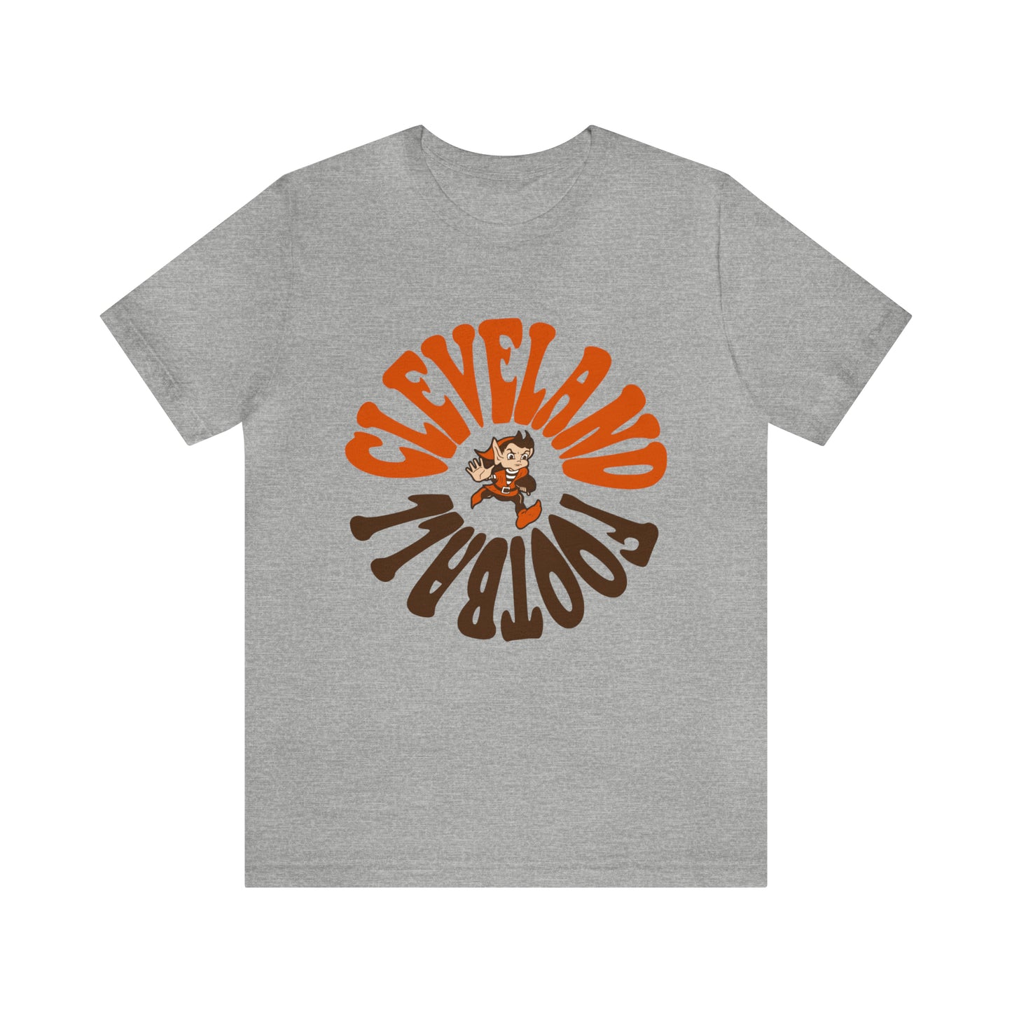 Hippy Cleveland Browns T-Shirt - Vintage Brownie Elf Cleveland Browns NFL Football Short Sleeve Tee - Retro Fan Gear Apparel Teem - Design 6